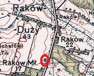 lokalizacja cmentarza w Rakowie